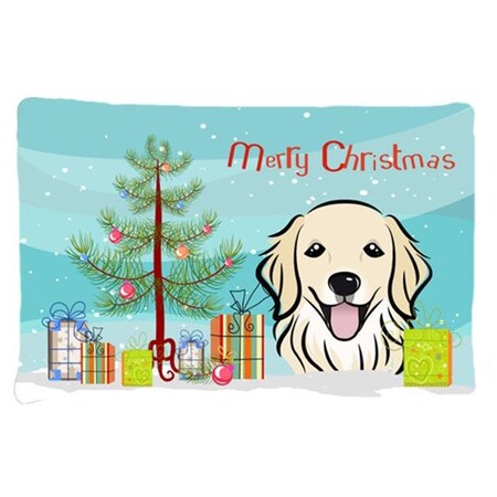 Carolines Treasures Carolines Treasures BB1577PILLOWCASE Christmas Tree & Golden Retriever Fabric Standard Pillowcase BB1577PILLOWCASE